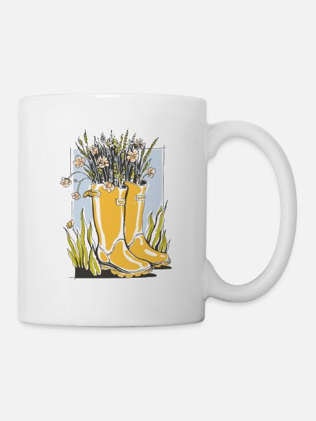 Garten Deko  - Tasse - Weiß