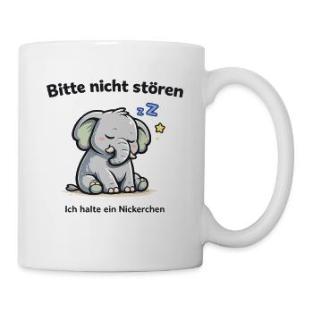 Bitte nicht stören, ich halte ein Nickerchen - Tasse - Weiß - Rechts