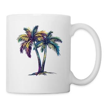 Regenbogenpalmen Tropentraum - Tasse - Weiß - Rechts