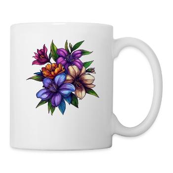Tropical Flower Bouquet – Colour Explosion - Mug - white - Right