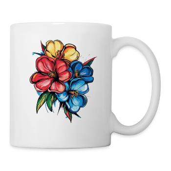 Tropische Hibiskus-Explosion - Tasse - Weiß - Rechts