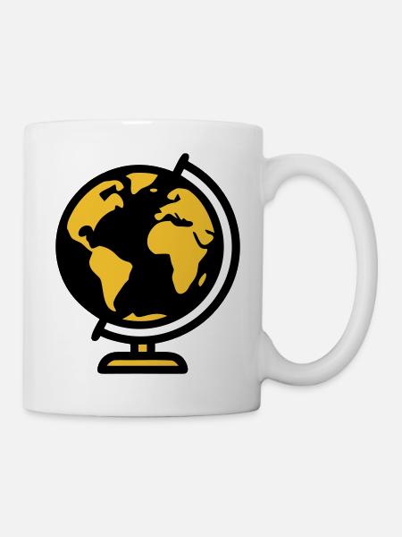 Globus Weltkugel Erde Schule - Tasse - Weiß