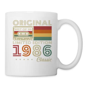 1986 Vintage Retro Geburtstagsgeschenk - Tasse - Weiß - Rechts