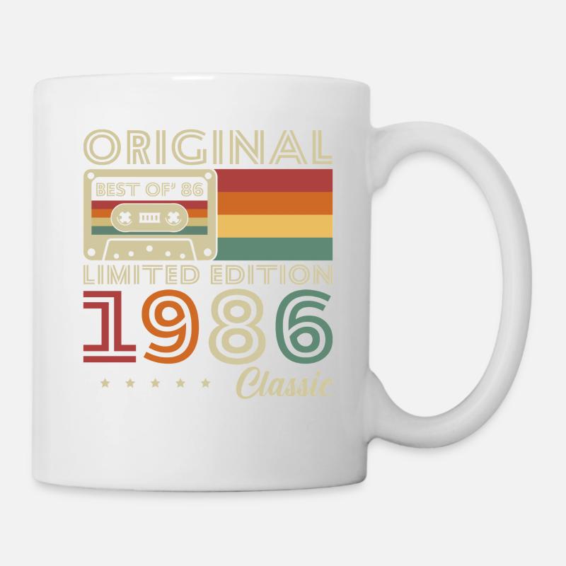 1986 Vintage Rétro Cadeau D'anniversaire - Mug blanc - blanc