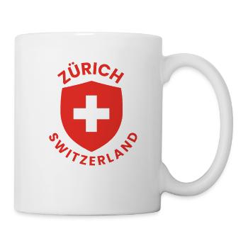 Bouclier de Zurich avec Croix suisse - Mug blanc - blanc - Droite
