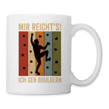 Mir reicht's Ich geh bouldern Retro Boulder Shirt - Tasse - Weiß - Rechts
