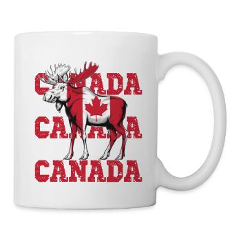 Canadian Moose with Maple Leaf Flag - Mug - white - Right