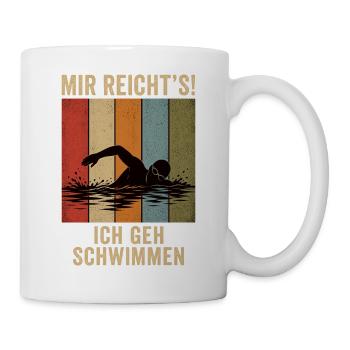 Mir reicht's Ich geh schwimmen Retro Schwimmer - Tasse - Weiß - Rechts