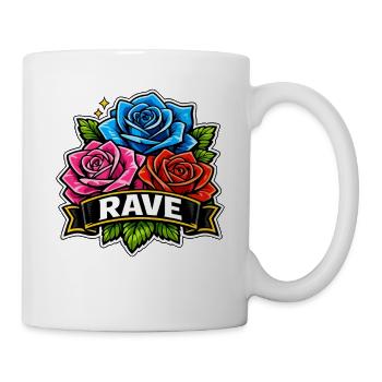 Rave Rosen Banner Buntes Festival Nachtleben - Tasse - Weiß - Rechts