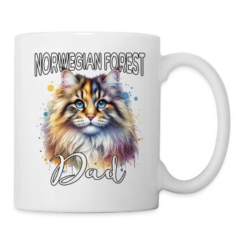 Norwegische Waldkatze Papa - Tasse - Weiß - Rechts