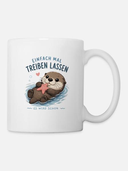 Otter: Einfach treiben lassen - Tasse - Weiß