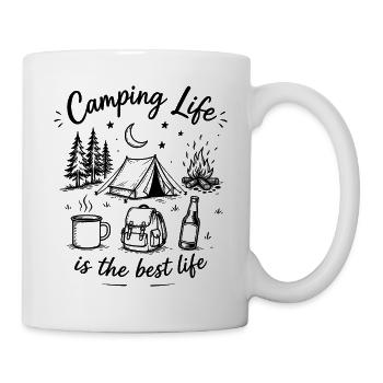 Camping Life - Outdoor & Campfire Lifestyle - Mug - white - Right