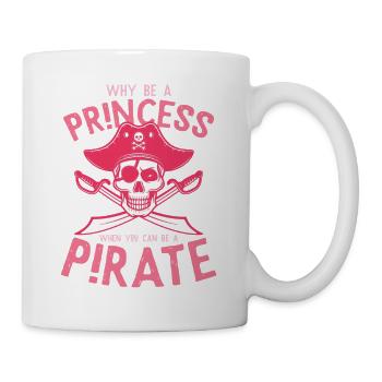 Princesse ou Pirate Girl Power Design - Mug blanc - blanc - Droite