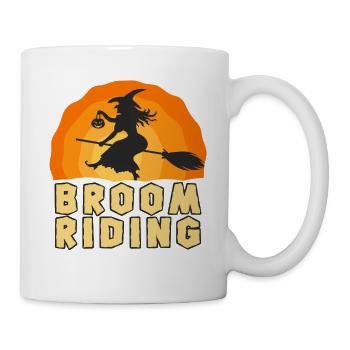 Broom Riding Witch – Halloween Hexen Spaß - Tasse - Weiß - Rechts