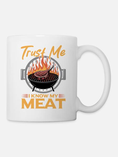 BBQ Grilling Meat Smoking Barbecue - Tasse - Weiß