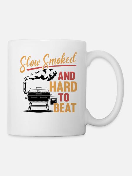 BBQ Grilling Meat Smoking Barbecue - Tasse - Weiß