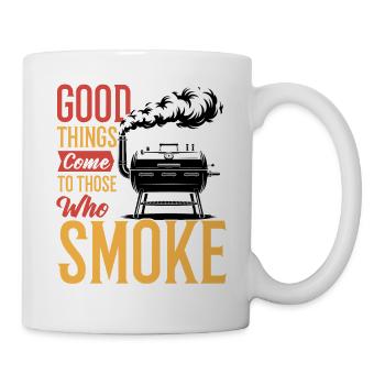 BBQ Grilling Meat Smoking Barbecue - Tasse - Weiß - Rechts