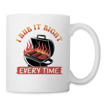 BBQ Grilling Meat Smoking Barbecue - Tasse - Weiß - Rechts