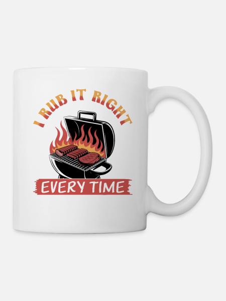 BBQ Grilling Meat Smoking Barbecue - Tasse - Weiß
