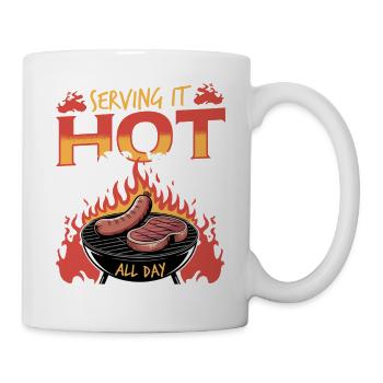 BBQ Grilling Meat Smoking Barbecue - Tasse - Weiß - Rechts