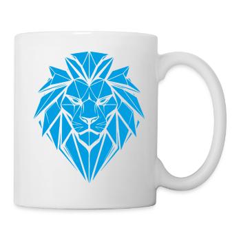 Lion géométrique bleu - Mug blanc - blanc - Droite