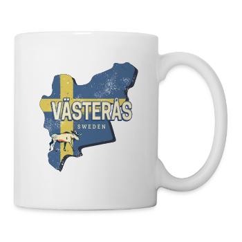 Västeras in Schweden Provinz Landkarte Souvenir - Tasse - Weiß - Rechts