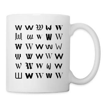 Typography W monogram letter mosaic design - Mug - white - Right