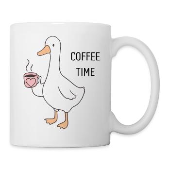 Dessin animé Ducky Coffee Time - Mug blanc - blanc - Droite