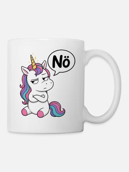 Genervtes Einhorn Nö - Tasse - Weiß