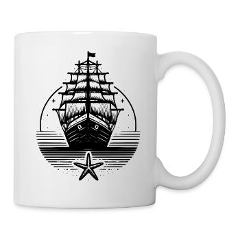 Silhouette de navire à voile Vintage Sea - Mug blanc - blanc - Droite