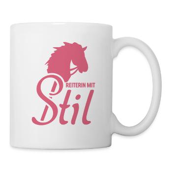Hobby Horse - Reitsport - Reiterin mit Stil - Tasse - Weiß - Rechts