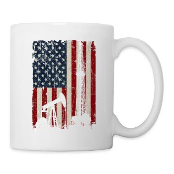 Champ pétrolifère patriotique Drapeau américain Roughneck - Mug blanc - blanc - Droite