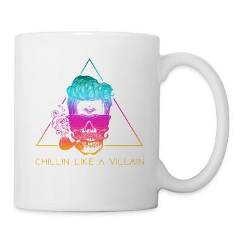 Totenschädel mit Sonnenbrille – Chillin Retro - Tasse - Weiß - Rechts
