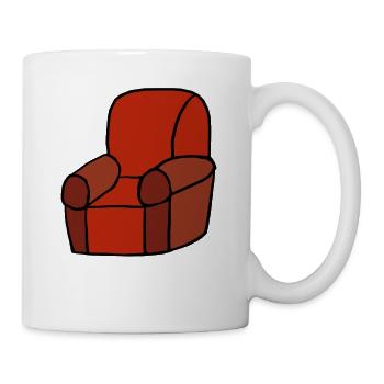 Roter Lounge-Sessel Silhouette - Tasse - Weiß - Rechts