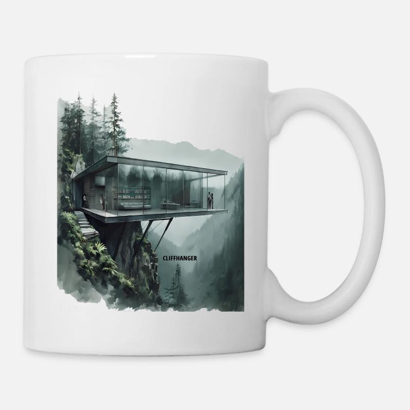 CLIFFHANGER - Modern Architecture Glass Villa - Mug - white