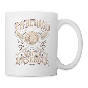 Rentner: Baseball schauen - Tasse - Weiß - Rechts