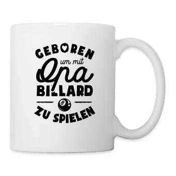 Geboren um mit Opa Billard zu spielen - Tasse - Weiß - Rechts