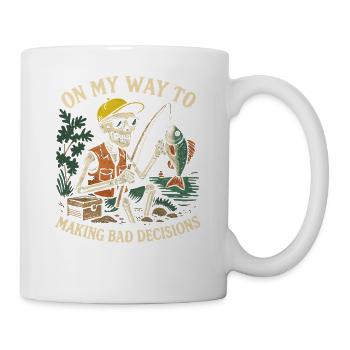 Humour de pêche en route vers de mauvaises décisions - Mug blanc - blanc - Droite