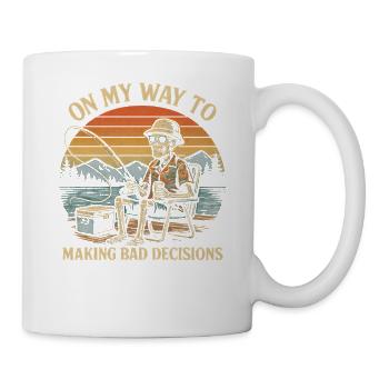 Humour de pêche en route vers de mauvaises décisions - Mug blanc - blanc - Droite