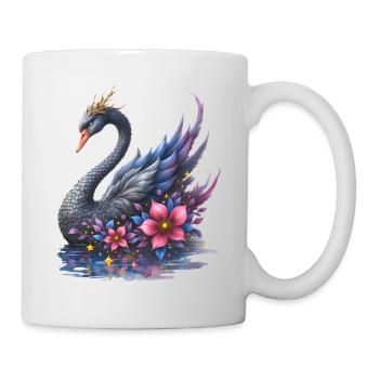 Fantasie-Blumenschwan - Tasse - Weiß - Rechts