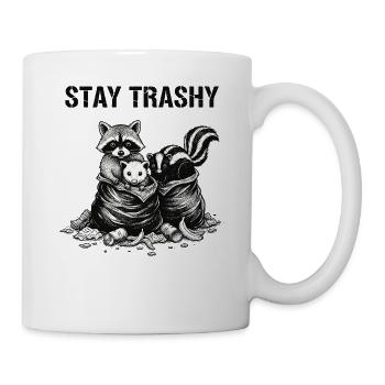 Humour animalier poubelle Opossum raton laveur - Mug blanc - blanc - Droite