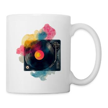 Design de platine vinyle en vinyle à splash couleur - Mug blanc - blanc - Droite