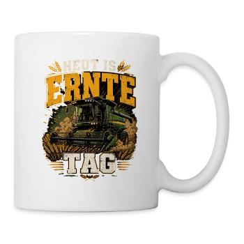  Heut Is Ernte Tag Mähdrescher Bauer Spruch Für - Tasse - Weiß - Rechts