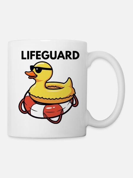 Entchen-Rettungsschwimmer-Boje Humor Summer Cool - Tasse - Weiß