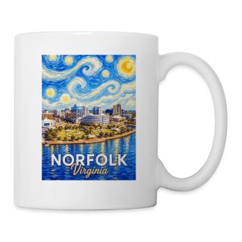 Norfolk Skyline Sternennacht - Tasse - Weiß - Rechts