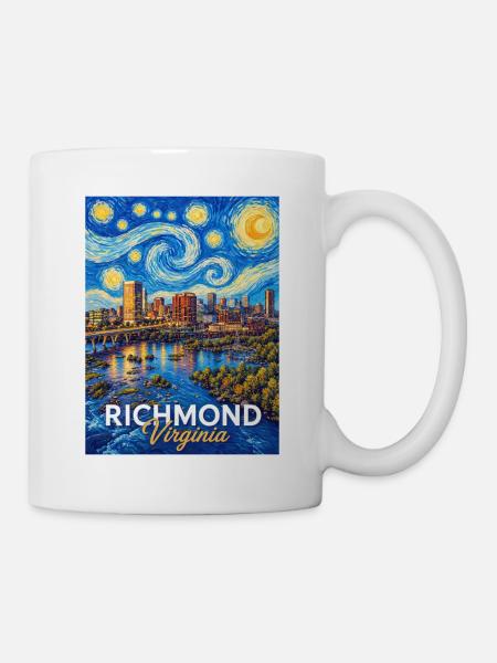Richmond Starry Skyline Virginia - Tasse - Weiß