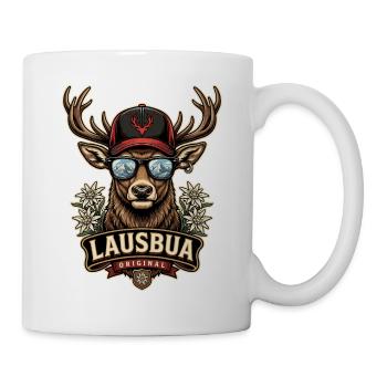 Lausbua Original Bavarian Alpine Hunter Deer - Mug - white - Right
