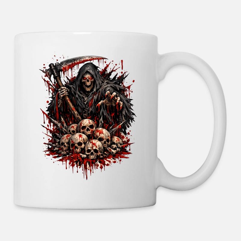 Faucheuse et Tas de Crânes - Mug blanc - blanc