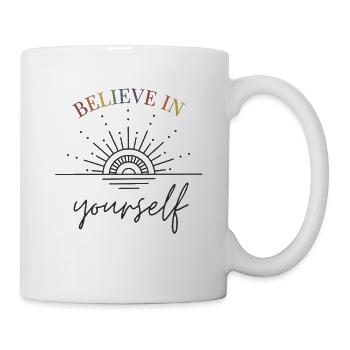 Believe in yourself Sonnenaufgang Regenbogen - Tasse - Weiß - Rechts
