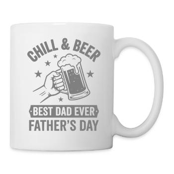 CHILL & BEER BEST DAD’S EVER Logo de la fête des pères - Mug blanc - blanc - Droite
